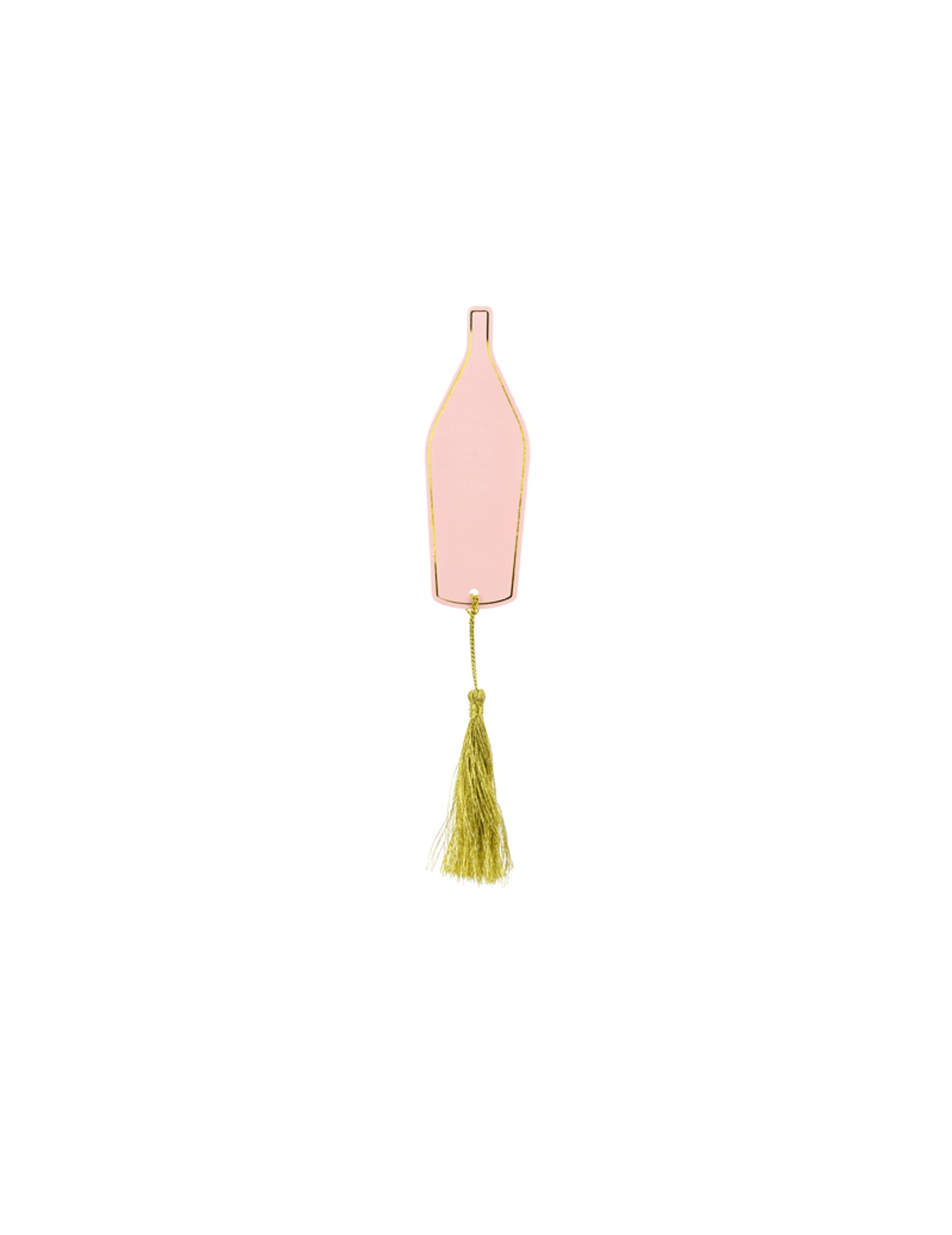 Marque-places bouteille pour fête rose et doré avec tassel doré