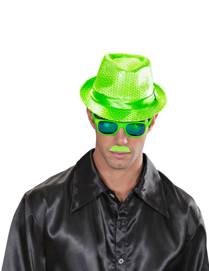 1 mustață verde fluorescentă pentru adulți