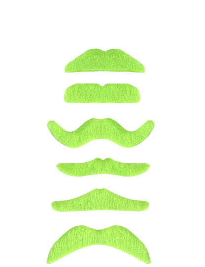 Moustache vert fluo pour adulte avec plusieurs modèles
