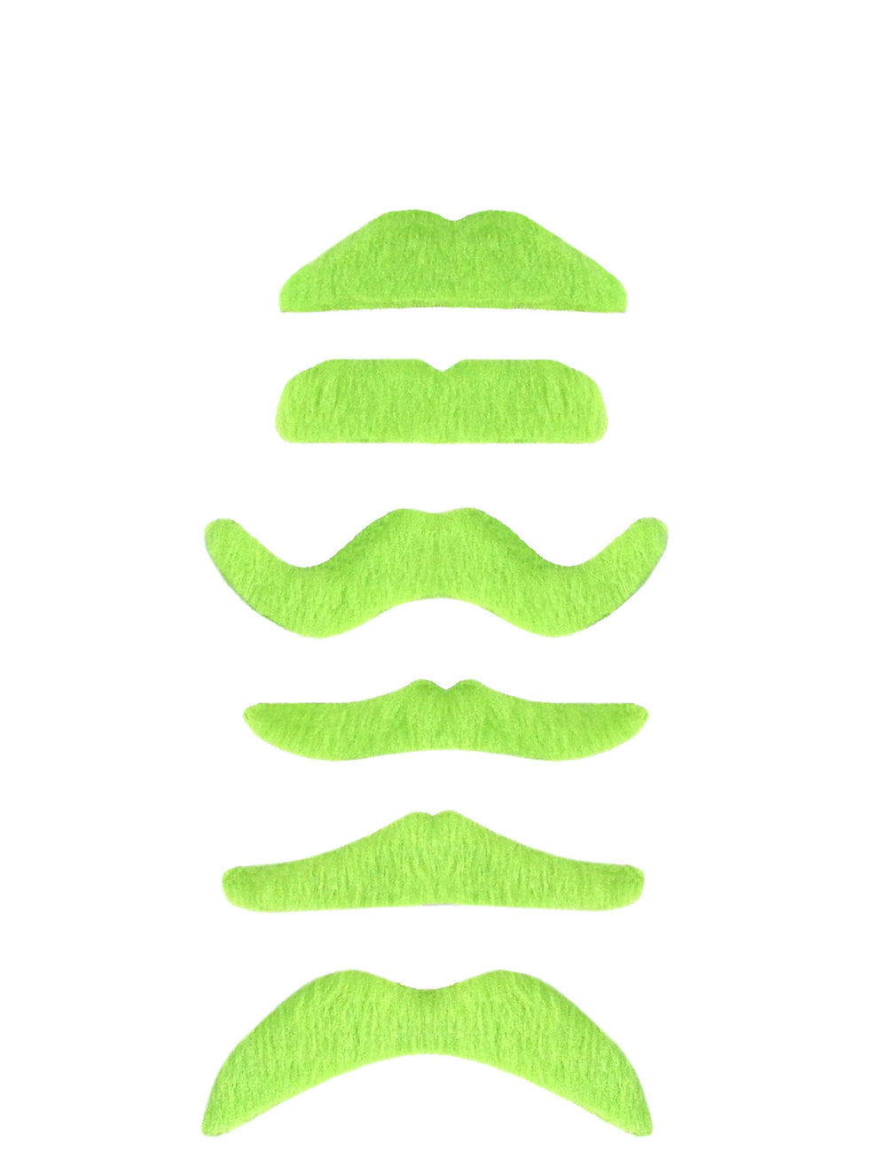 Lot de moustaches vert fluo pour adulte