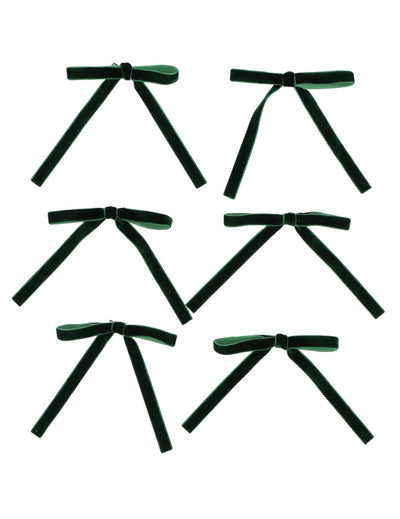 6 funde subțiri din catifea verde închis 13 x 13 cm