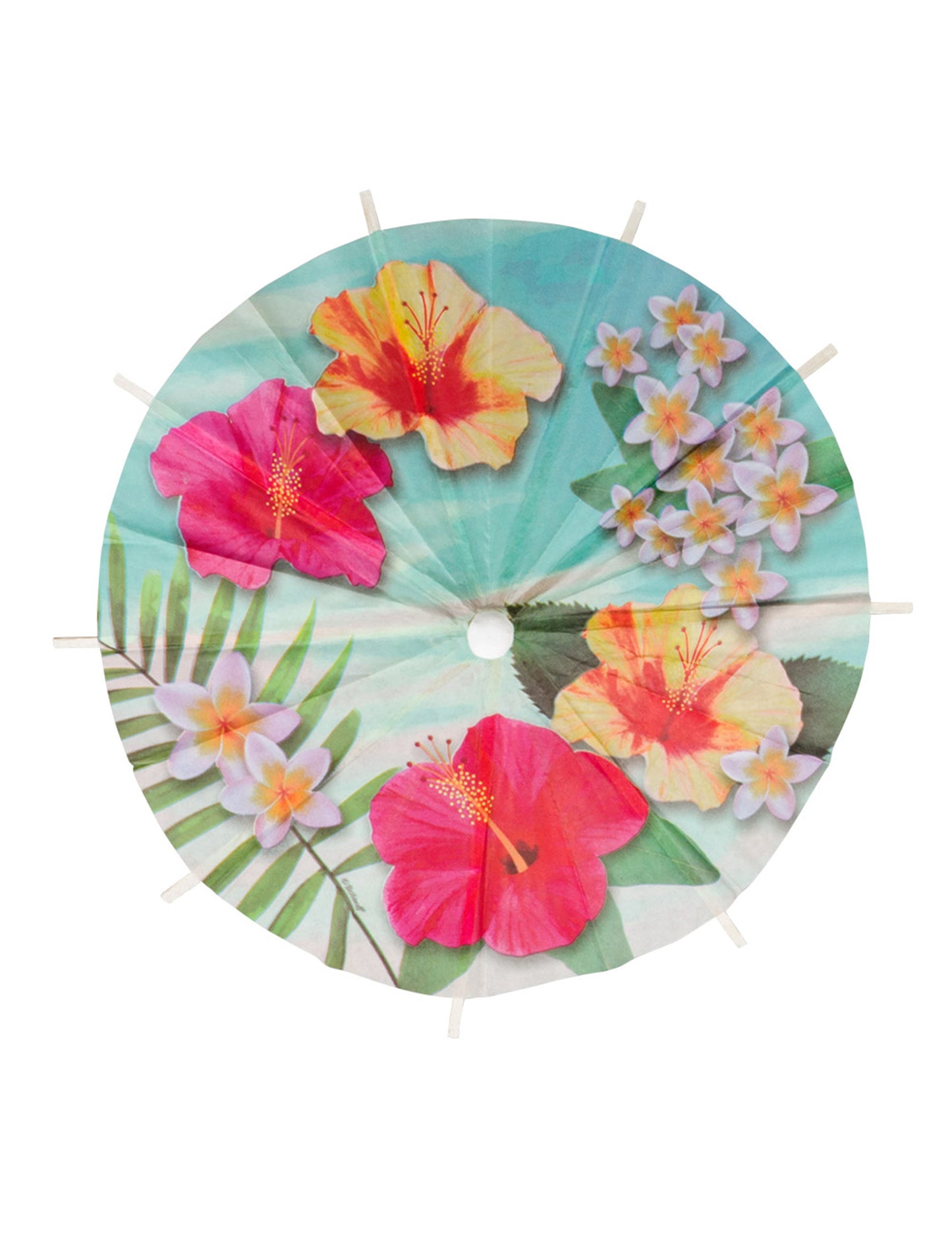 6 umbreluțe pentru cocktailuri Hawaii party 18 cm 