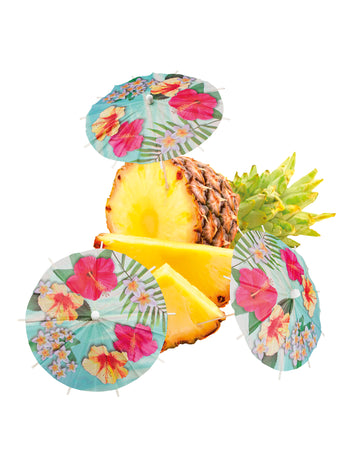 6 umbreluțe pentru cocktailuri Hawaii party 18 cm 