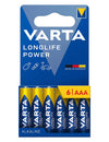 Piles LONGLIFE POWER LR03/AAA bleues et jaunes lot de 6