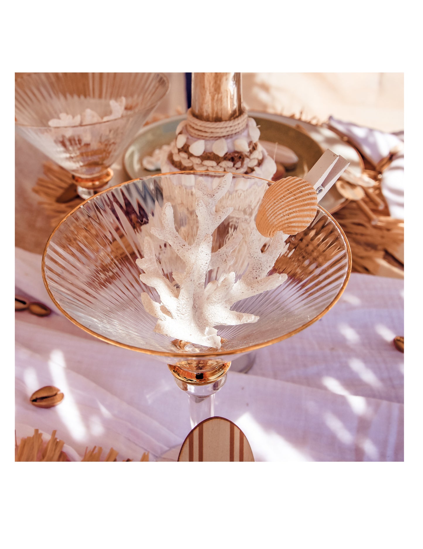 6 cleme din rășină pentru scoici 4,5 cm lemn alb