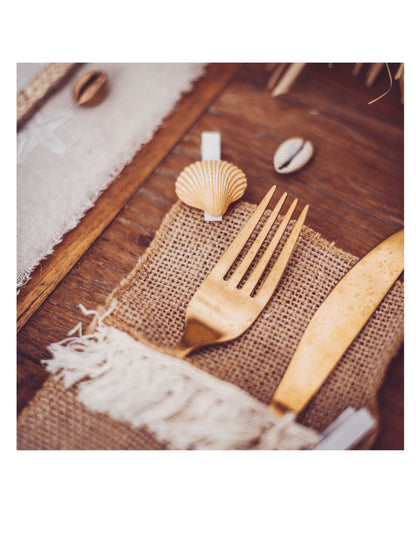 6 cleme din rășină pentru scoici 4,5 cm lemn alb