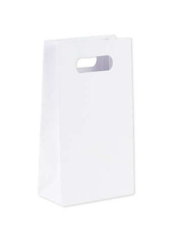 6 pungi de hârtie albe 10 x 18 x 5 cm pentru nuntă