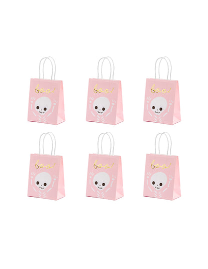 6 pungi de bomboane roz și albe de Halloween