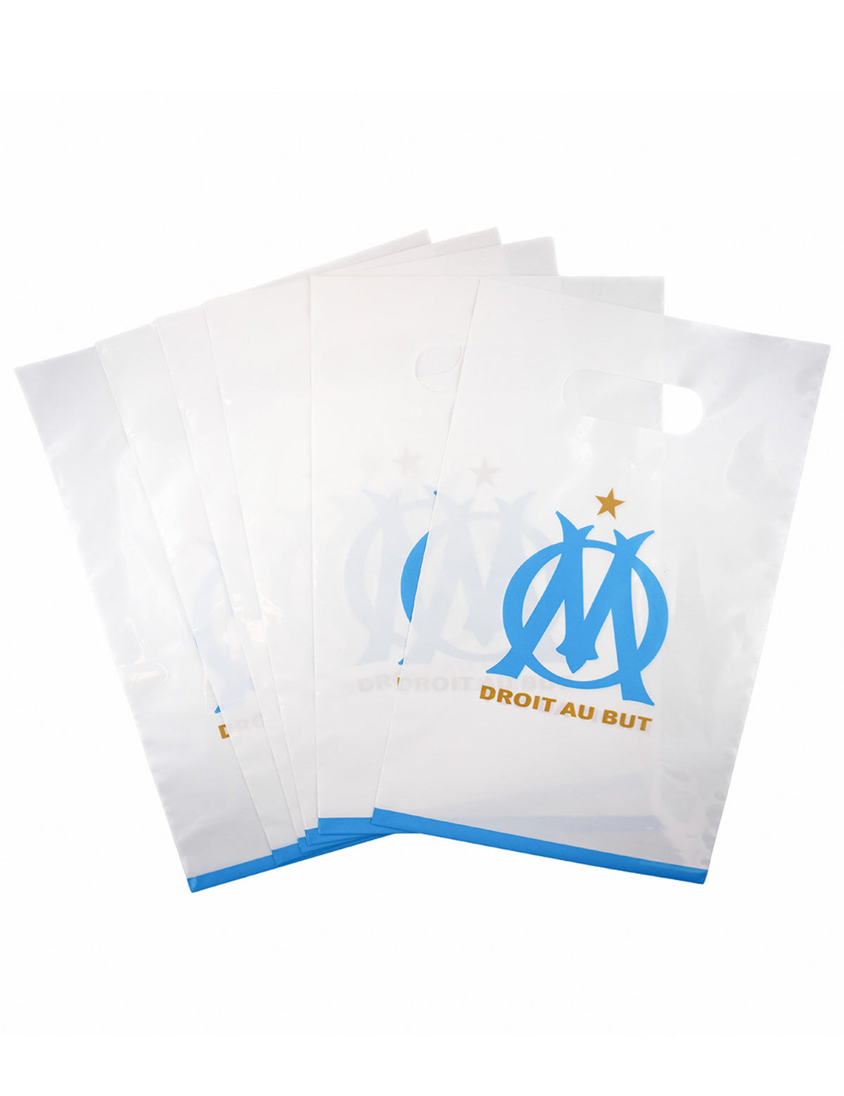 Lot de 6 sacs cadeaux OM pour enfant blancs et bleus