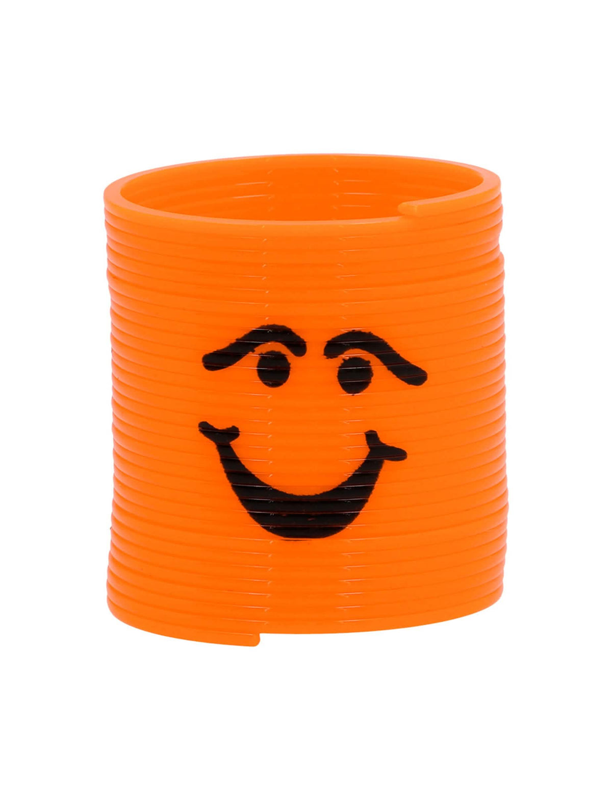 Zoom pe arcul portocaliu cu zâmbet larg al Slinkies Smileys