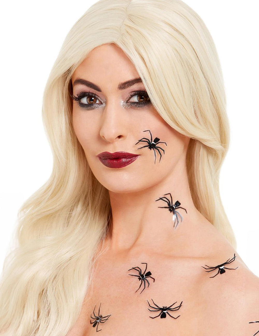 6 stickers pour peau araignée pour adulte noir