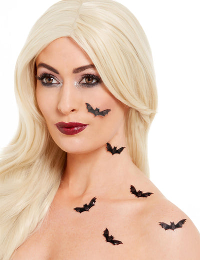 6 Stickers pour peau chauve-souris pour adulte noir