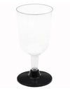 6 pahare cu picior reutilizabile negre 20,7 cl