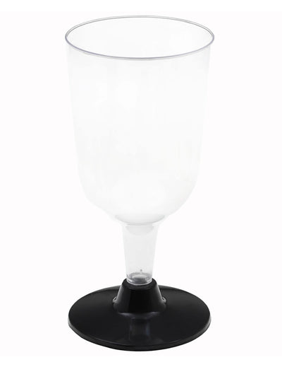 6 pahare cu picior reutilizabile negre 20,7 cl