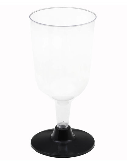 6 pahare cu picior reutilizabile negre 20,7 cl