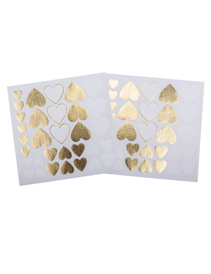 64 de autocolante albe și aurii în formă de inimă, 1,5 până la 3 cm decorațiuni de nuntă
