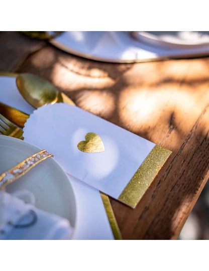 64 de autocolante albe și aurii în formă de inimă, 1,5 până la 3 cm decorațiuni de nuntă