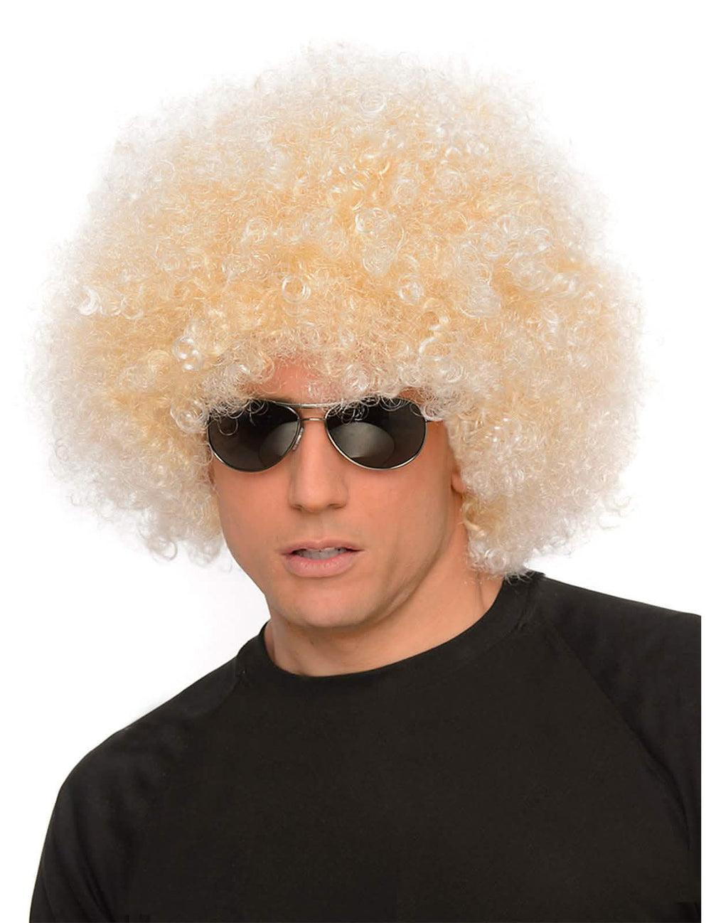 Perucă gigantică afro din anii '70 pentru bărbat blond