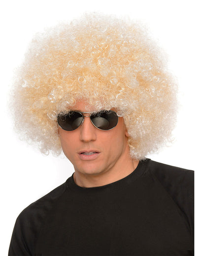 Perruque géante afro 70's pour homme blond