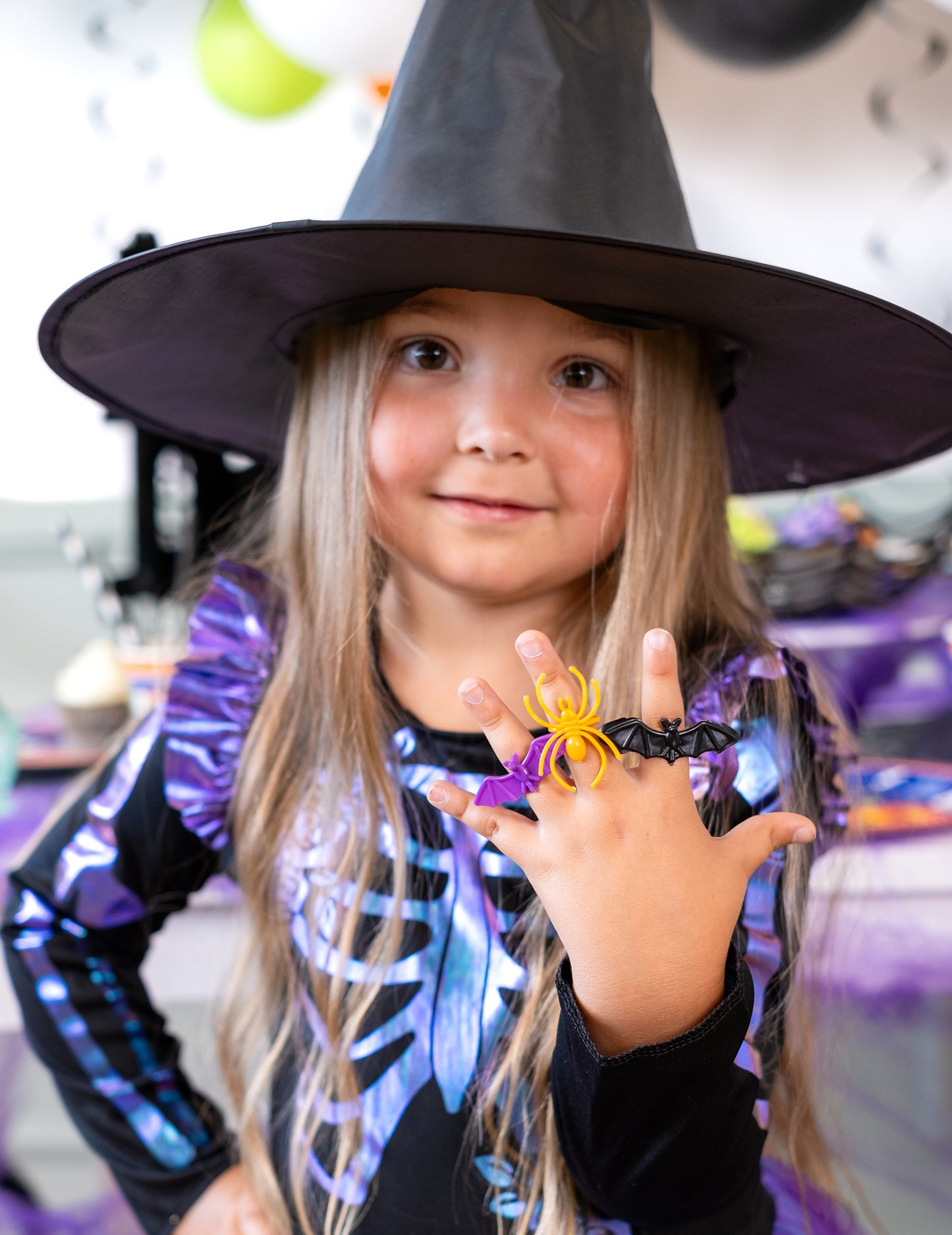 72 lilieci și păianjeni din plastic 2 x 4 cm Inele de Halloween