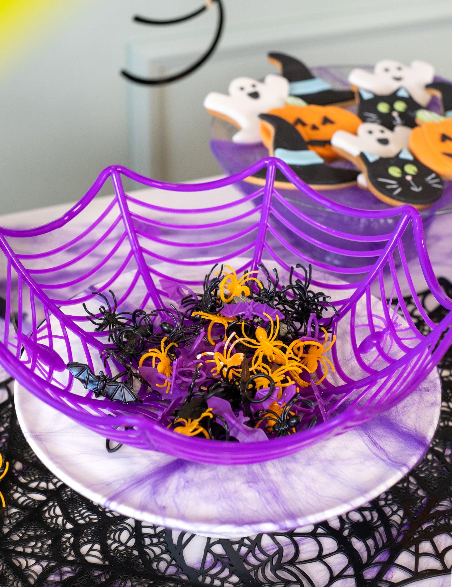 72 lilieci și păianjeni din plastic 2 x 4 cm Inele de Halloween