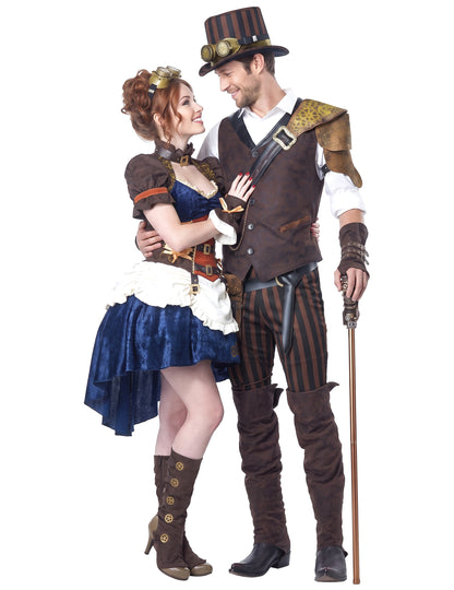 Costum de cuplu Steampunk retro-futurist pentru adulți