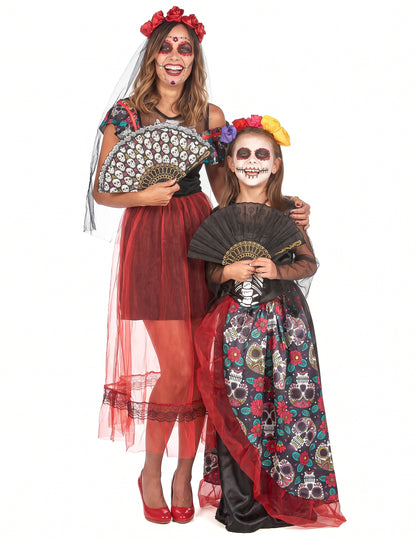 Costum de cuplu Dia de los muertos mamă și fiică