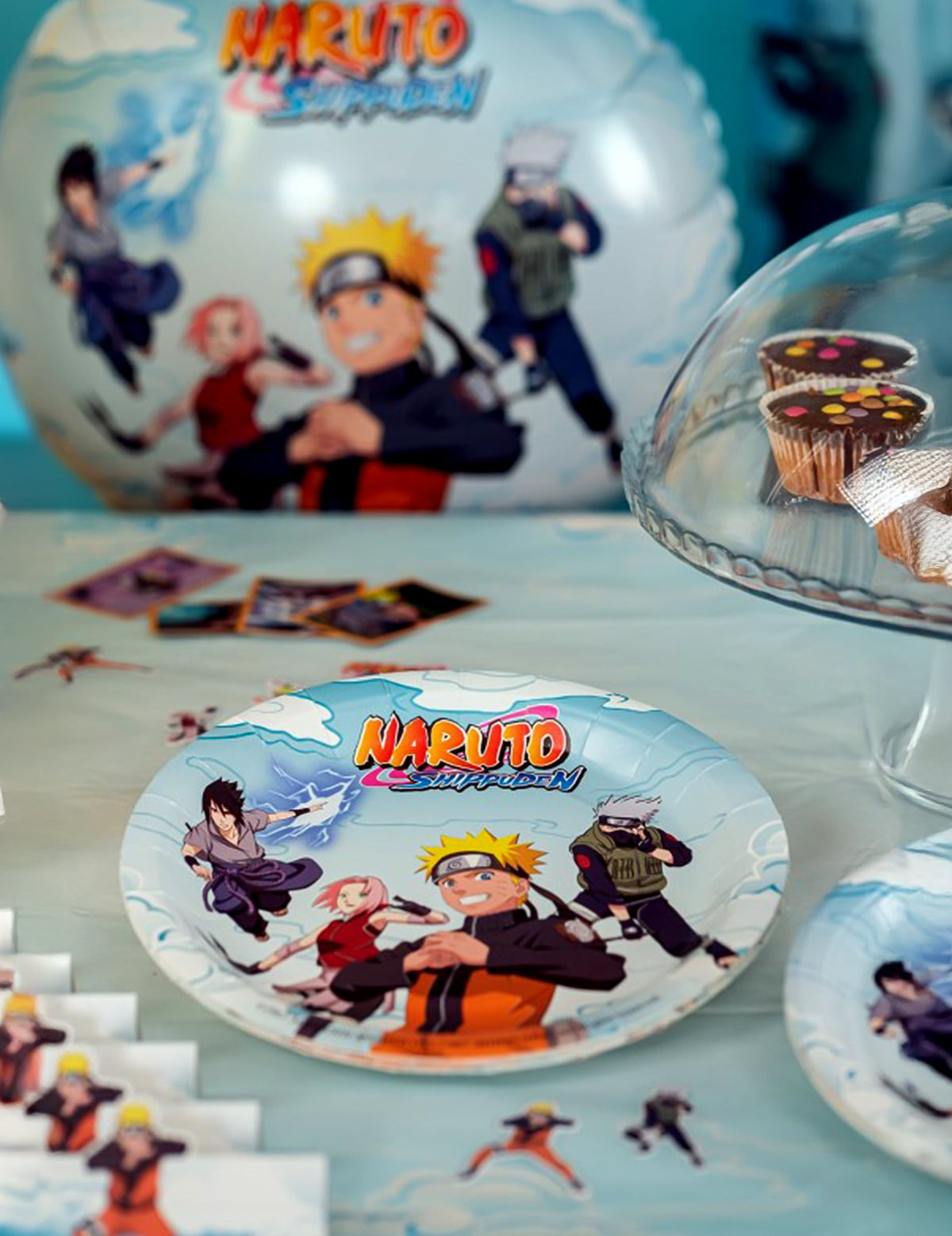 8 farfurii din carton, 23 cm, Naruto Shippuden™
