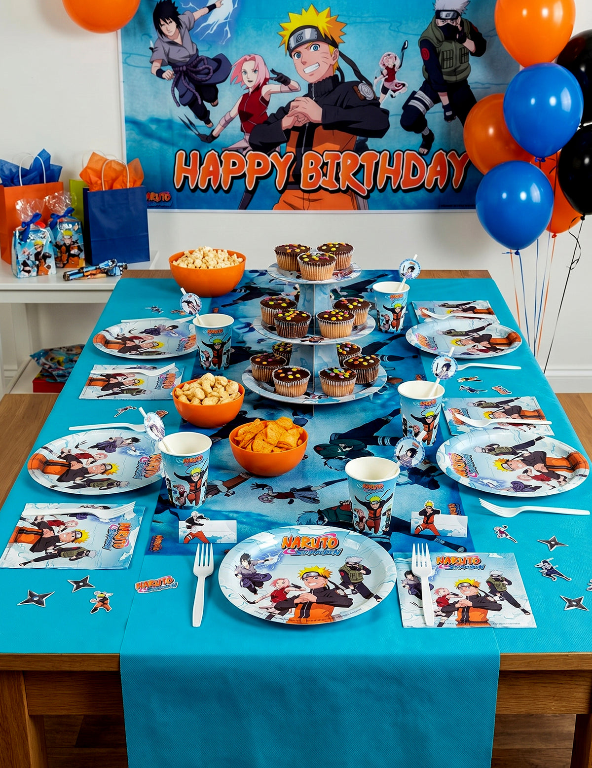 8 farfurii din carton, 23 cm, Naruto Shippuden™