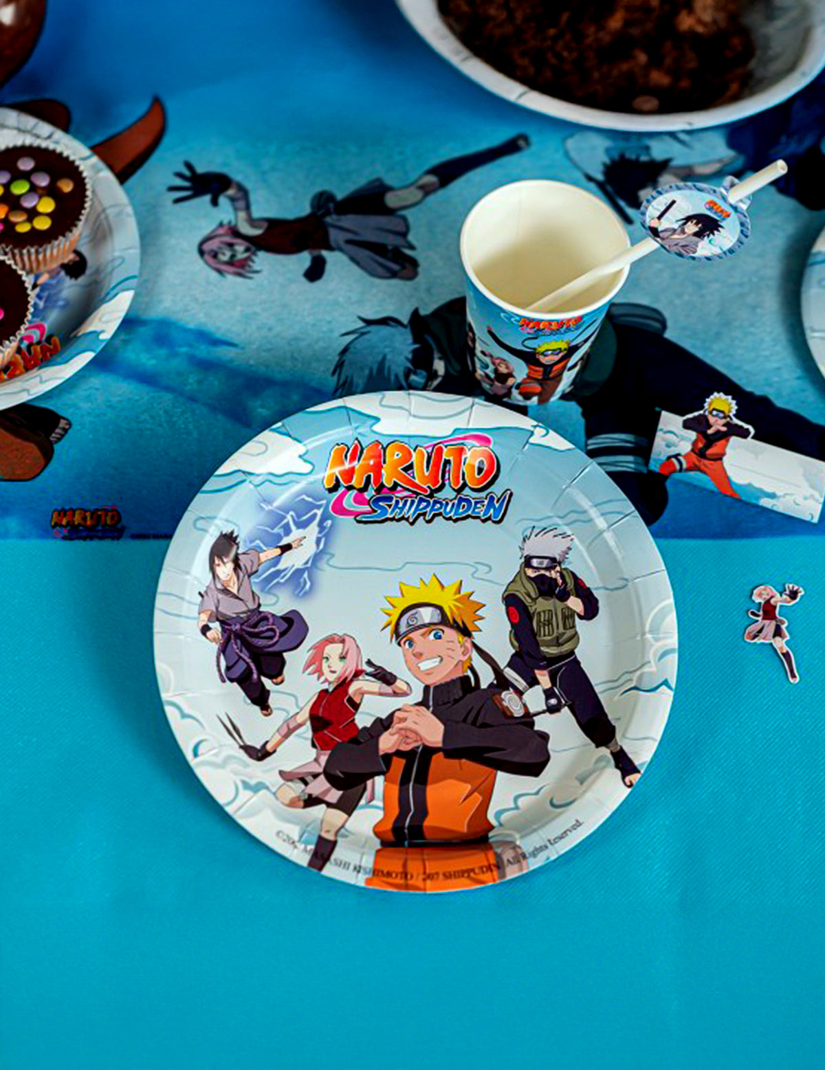 8 farfurii din carton, 23 cm, Naruto Shippuden™