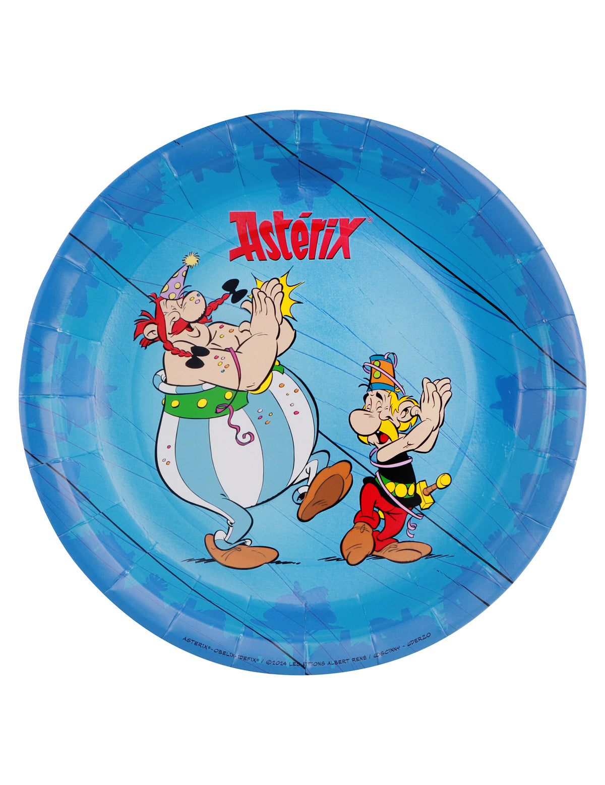 Assiettes Astérix pour fête bleues avec Obélix