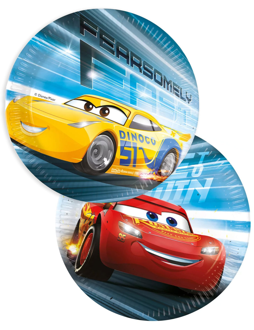 Assiettes en carton Cars pour enfant multicolores avec Flash McQueen et Cruz Ramirez
