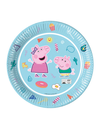 Assiettes en carton Peppa Pig pour enfant bleues