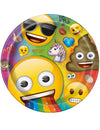 Assiettes en carton Emoji Rainbow pour fête multicolores avec motifs émojis variés