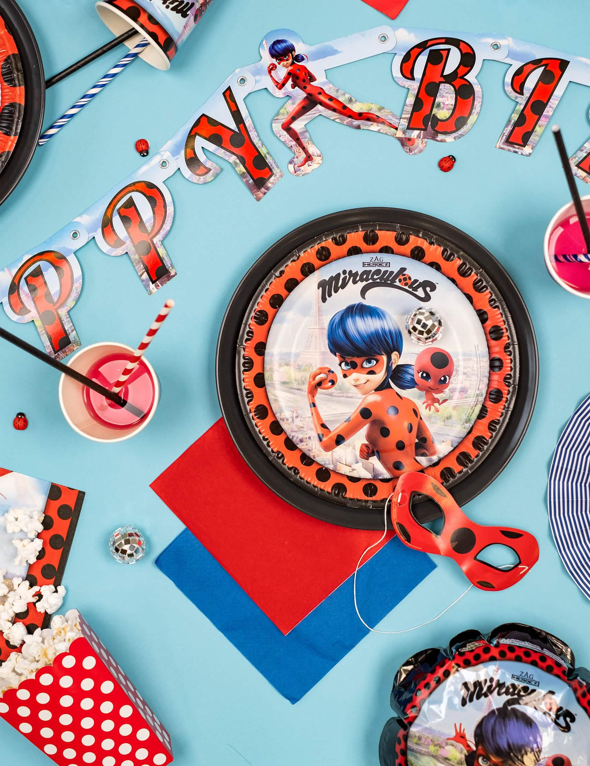 Recreare cu decorațiuni de petrecere cu farfurii de carton Ladybug la Paris