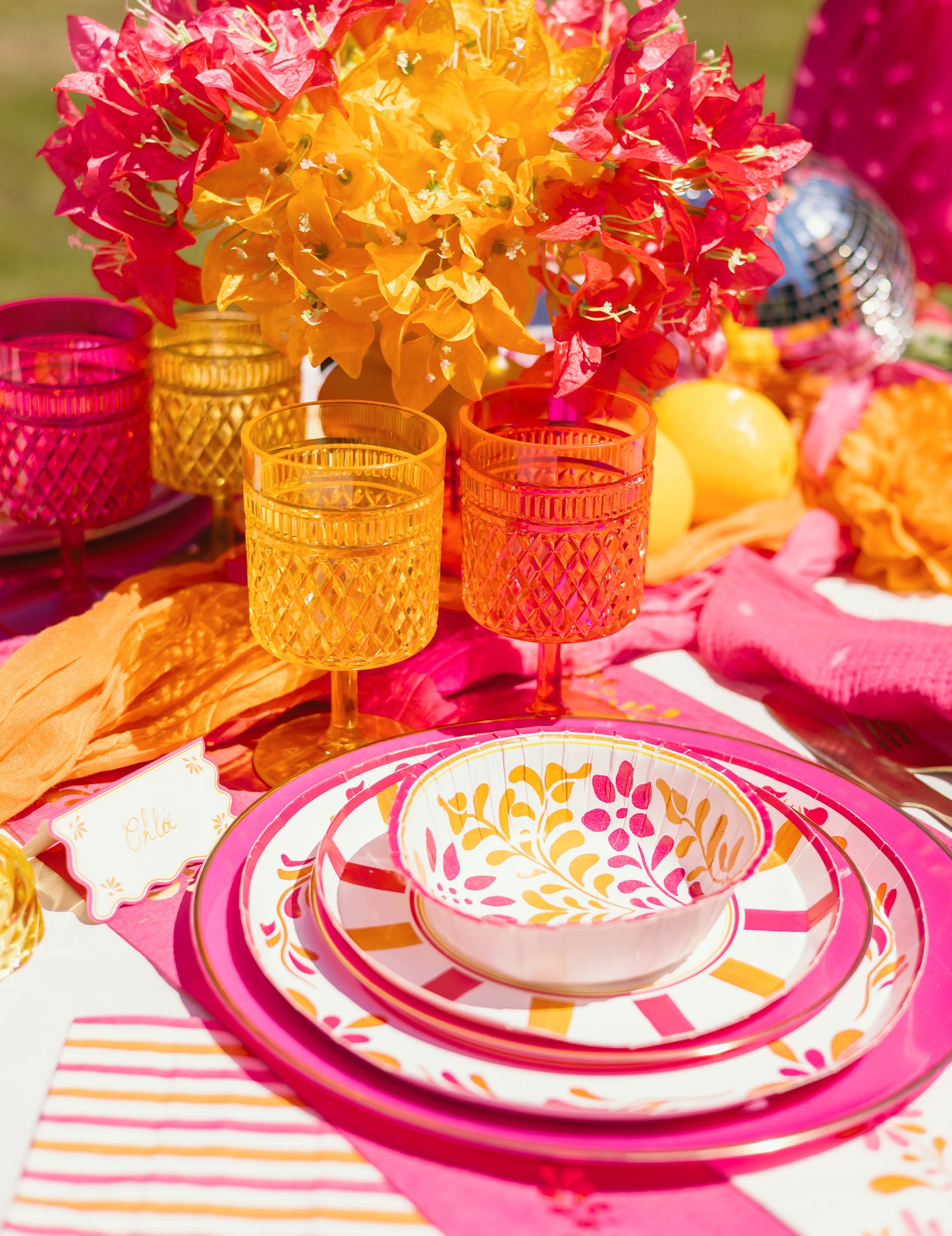 8 farfurii din carton Pink Limonade 23 cm