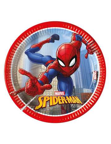 8 Farfurii de hârtie Spiderman Fighter™ 20 cm