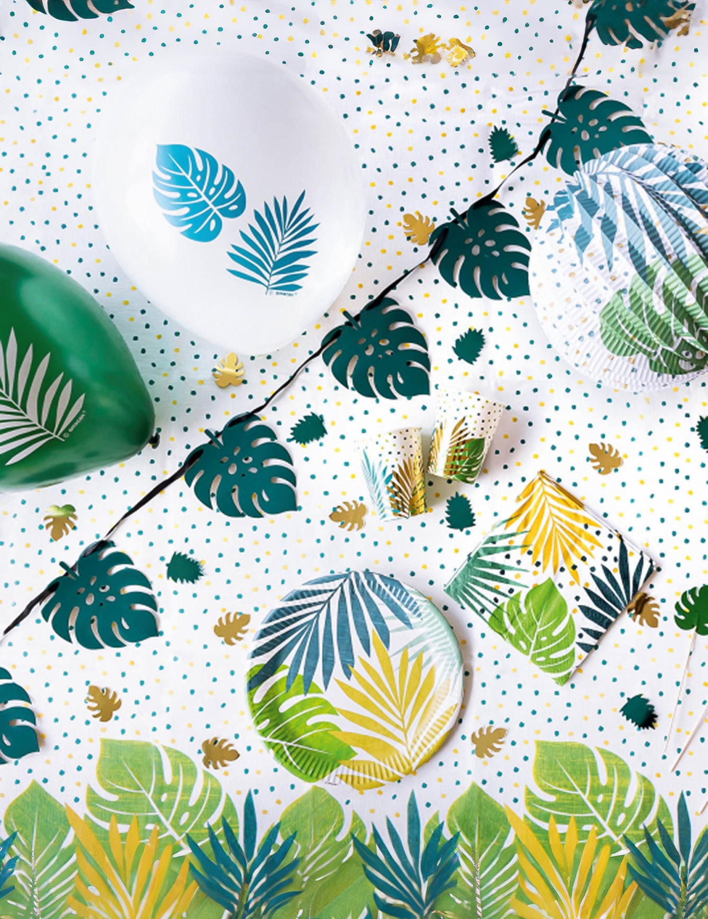 8 plăci rotunde de carton tropical chic 23 cm