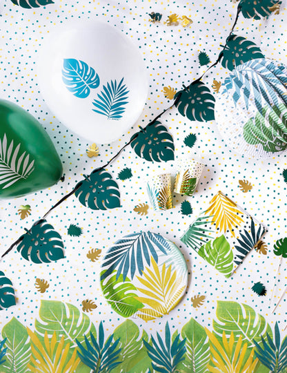 8 plăci rotunde de carton tropical chic 23 cm