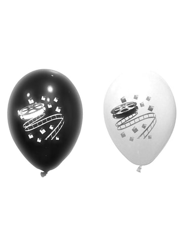 8 baloane în cinema alb -negru latex 30 cm