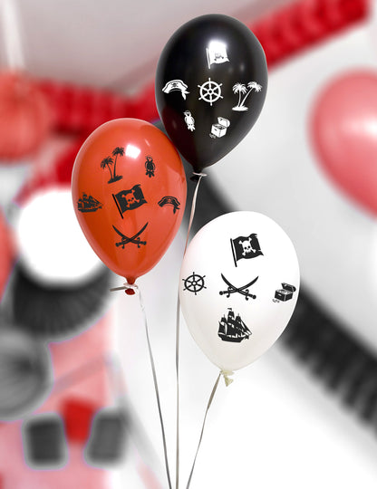 8 Pirate colorate baloane de latex 30 cm