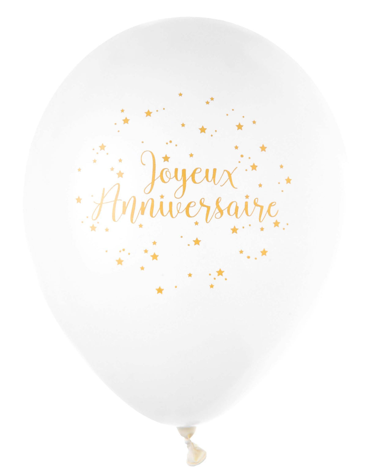 Balon din latex La mulți ani alb și auriu metalizat