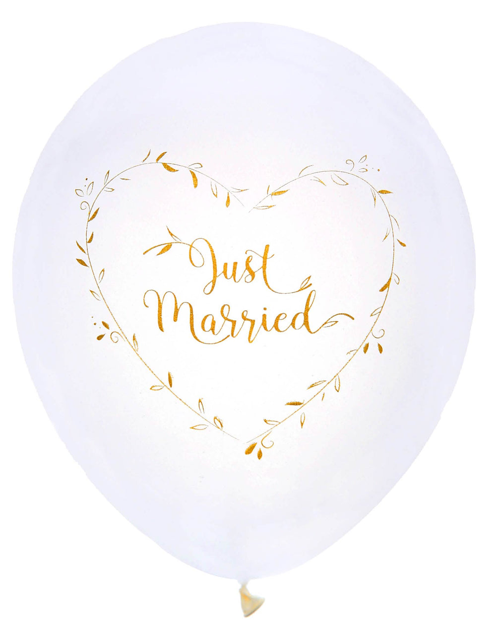 Mise en situation des ballons en latex Just Married pour mariage