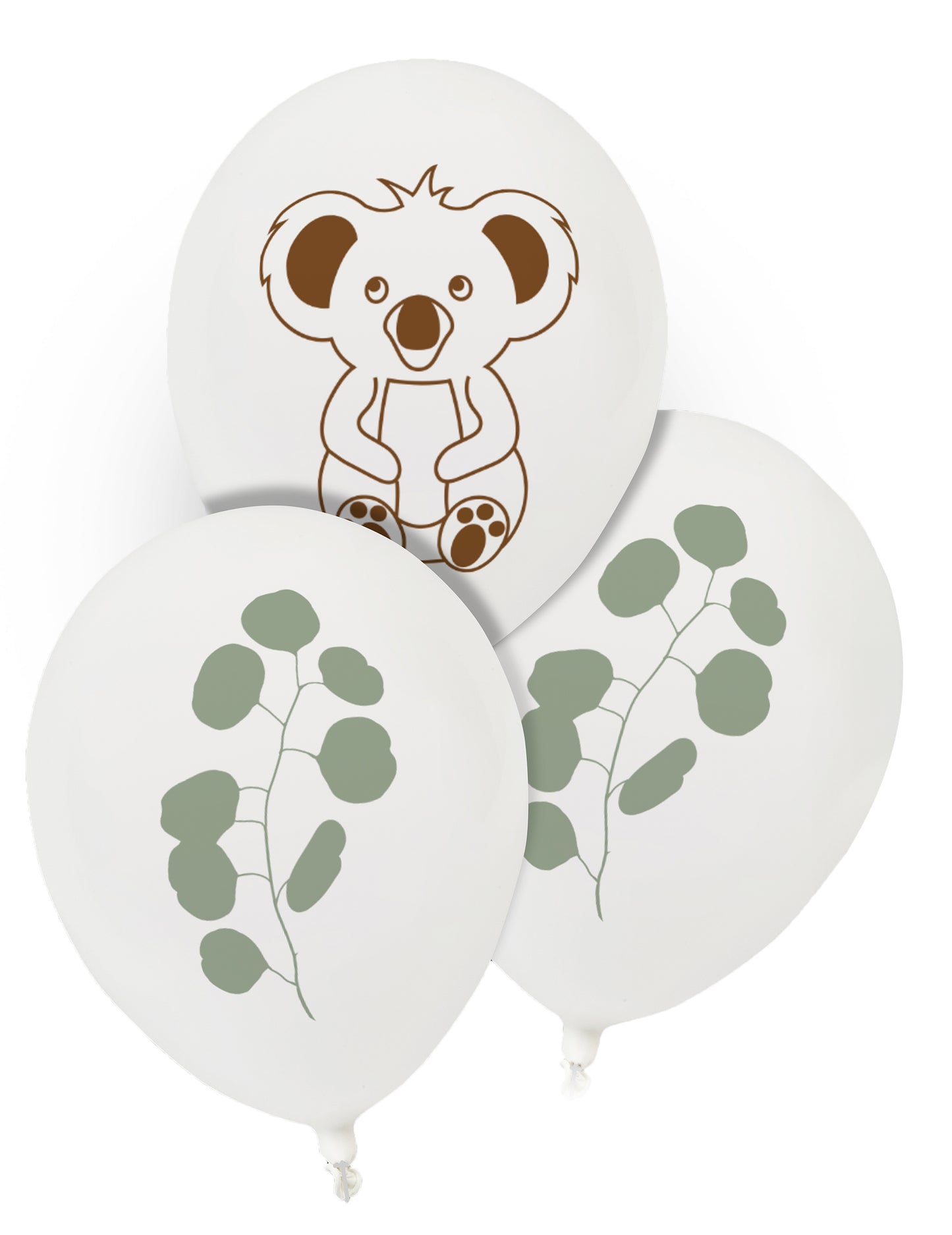 8 baloane din latex koala și eucalipt 25 cm 