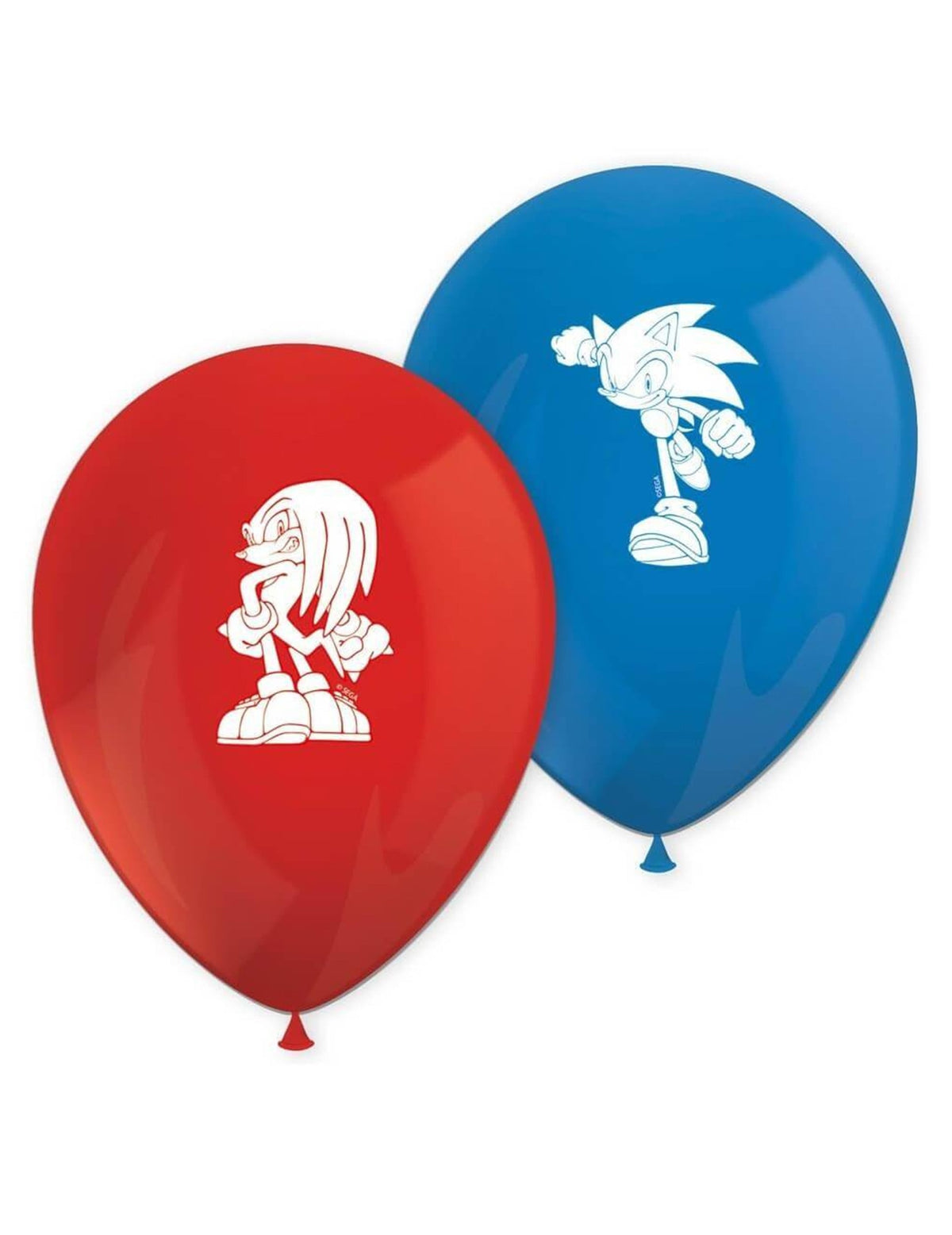 Ballons en latex Sonic pour enfant bleus et rouges avec imprimés Sonic et Knuckles