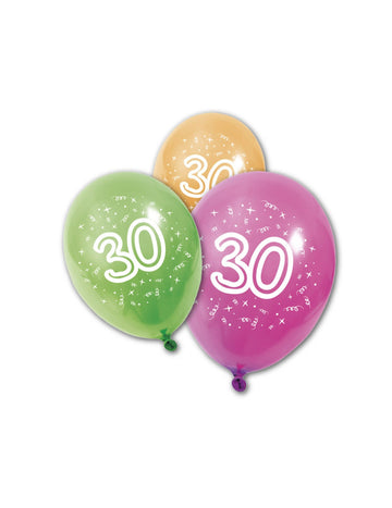 8 BALLOONS LATEX BIRTHTY 30 DE ANI 30 CM