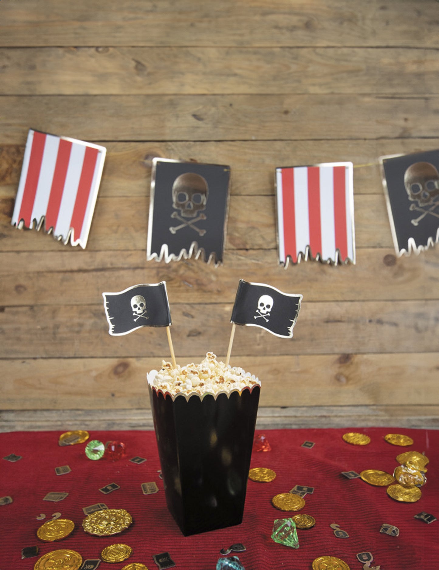 8 cutii de floricele negre și auriu 12,5 x 7 cm