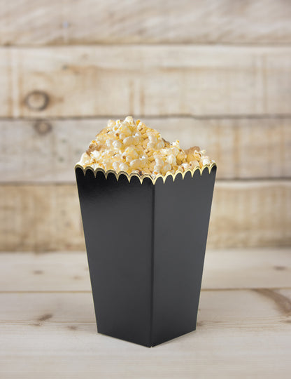 8 cutii de floricele negre și auriu 12,5 x 7 cm