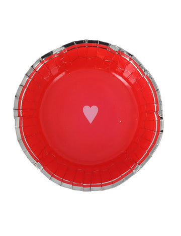 8 boluri din carton cu tematică Regina de Inimă, roșii și aurii, 13,5 cm
