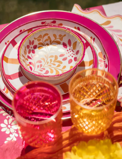 8 Bols en carton Pink Limonade 13.5 cm